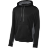 Custom Sport-Tek Sport-Wick Fleece Colorblock Hooded Pullover. Black/Dark Smoke Gray