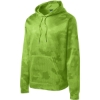 Custom Sport-Tek Sport-Wick CamoHex Fleece Hooded Pullover. Lime Shock
