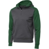 Custom Sport-Tek Tech Fleece Colorblock 1/4-Zip Hooded Sweatshirt. Graphite Heather Gray/Forest Green