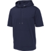 Custom Sport-Tek Sport-Wick Fleece Short Sleeve Hooded Pullover. Navy Blue