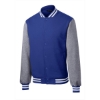 Custom Sport-Tek Fleece Letterman Jacket. Tr Royal/VntHe