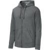 Custom Sport-Tek PosiCharge Tri-Blend Wicking Fleece Full-Zip Hooded Jacket Dark Grey Hthr