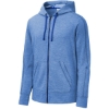 Custom Sport-Tek PosiCharge Tri-Blend Wicking Fleece Full-Zip Hooded Jacket True Royal Blue Heather