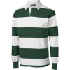 Custom Sport-Tek Classic Long Sleeve Rugby Polo. Forest Green/White