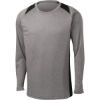 Custom Sport-Tek Long Sleeve Heather Colorblock Contender Tee. Vintage Heather Gray/Black