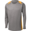 Custom Sport-Tek Long Sleeve Heather Colorblock Contender Tee. Vnt He/Gold