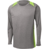Custom Sport-Tek Long Sleeve Heather Colorblock Contender Tee. Vnt He/Lime SH