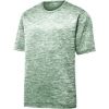 Custom Sport-Tek PosiCharge Electric Heather Tee. Forest Green/White Electric