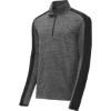 Custom Sport-Tek PosiCharge Electric Heather Colorblock 1/4-Zip Pullover. Grey-Blk E/Blk