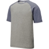 Custom Sport-Tek PosiCharge Tri-Blend Wicking Raglan Tee. Tr Navy He/LGH
