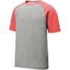 Custom Sport-Tek PosiCharge Tri-Blend Wicking Raglan Tee. Tr Red Hth/LGH
