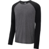 Custom Sport-Tek PosiCharge Long Sleeve Tri-Blend Wicking Raglan Tee Blk TS/Dk Gy H