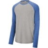Custom Sport-Tek PosiCharge Long Sleeve Tri-Blend Wicking Raglan Tee Tr Royl He/LGH