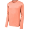 Custom Sport-Tek Posi-UV Pro Long Sleeve Tee. Soft Coral Pink
