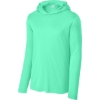 Custom Sport-Tek Posi-UV Pro Long Sleeve Hoodie Bright Seafoam Green