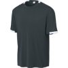 Custom Sport-Tek Club Short Sleeve Crew Iron Gray/White