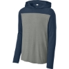 Custom Sport-Tek Halftime Long Sleeve Hoodie True Navy Blue/Vintage Heather Gray