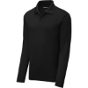 Custom Sport-Tek PosiCharge RacerMesh Long Sleeve Polo. Black