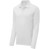 Custom Sport-Tek PosiCharge RacerMesh Long Sleeve Polo. White
