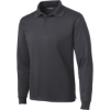 Custom Sport-Tek Long Sleeve Micropique Sport-Wick Polo. Iron Grey