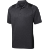 Custom Sport-Tek Heather Colorblock Contender Polo. Graphite Heather Gray/Black