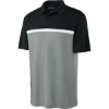 Custom Sport-Tek UV Micropique Colorblock Polo Black/Gray Concrete Heather/White
