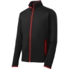 Custom Sport-Tek Sport-Wick Stretch Contrast Full-Zip Jacket. Black/True Red