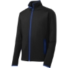 Custom Sport-Tek Sport-Wick Stretch Contrast Full-Zip Jacket. Black/True Royal Blue