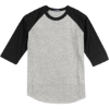 Custom Sport-Tek Colorblock Raglan Jersey. Heather Gray/Black