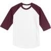 Custom Sport-Tek Colorblock Raglan Jersey. White/Maroon Red