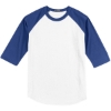 Custom Sport-Tek Colorblock Raglan Jersey. White/Royal Blue