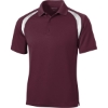 Custom Sport-Tek Dry Zone Colorblock Raglan Polo. Maroon Red/White