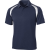 Custom Sport-Tek Dry Zone Colorblock Raglan Polo. True Navy Blue/White