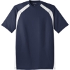 Custom Sport-Tek Dry Zone Colorblock Crew. True Navy Blue/White