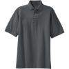 Custom Port Authority Tall Heavyweight Cotton Pique Polo. Steel Grey