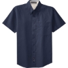 Custom Port Authority Tall Short Sleeve Easy Care Shirt. Navy Blue/Light Stone Beige