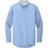 Custom Port Authority Tall Long Sleeve Easy Care Shirt. Light Blue/Light Stone Beige
