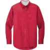 Custom Port Authority Tall Long Sleeve Easy Care Shirt. Red/Light Stone Beige