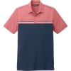 Custom TravisMathew Sunset Blocked Polo Cardinal Red Heather/Blue Nights