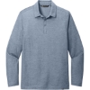 Custom TravisMathew Oceanside Heather Long Sleeve Polo Blue Nights Heather