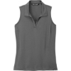 Custom TravisMathew Womens Coto Performance Sleeveless Polo Quiet Shade Gray/Black