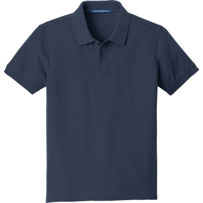 Custom Port Authority Youth Core Classic Pique Polo. River Blue Navy