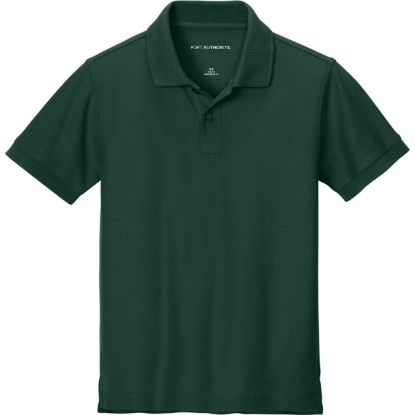 Custom Port Authority Youth Wearever Signature Pique Polo Dark Green