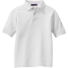 Custom Port Authority Youth Silk Touch Polo. White