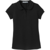 Custom Port Authority Girls Silk Touch Peter Pan Collar Polo. Black