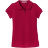 Custom Port Authority Girls Silk Touch Peter Pan Collar Polo. Red