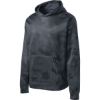 Custom Sport-Tek Youth Sport-Wick CamoHex Fleece Hooded Pullover. Dark Smoke Gray CamoHex