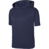 Custom Sport-Tek Youth Sport-Wick Fleece Short Sleeve Hooded Pullover. Navy Blue