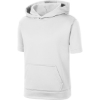 Custom Sport-Tek Youth Sport-Wick Fleece Short Sleeve Hooded Pullover. White