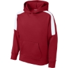 Custom Sport-Tek Youth Sport-Wick Fleece United Pullover Hoodie Deep Red/White